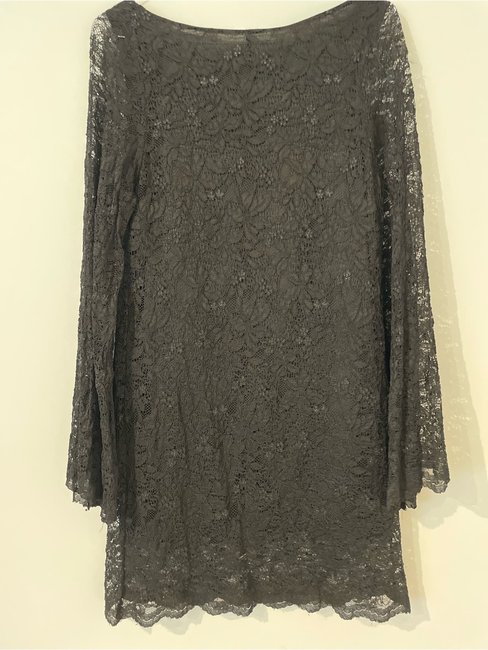 Black Lace Long-Sleeve Shift Dress/tunic - Picture 2 of 5